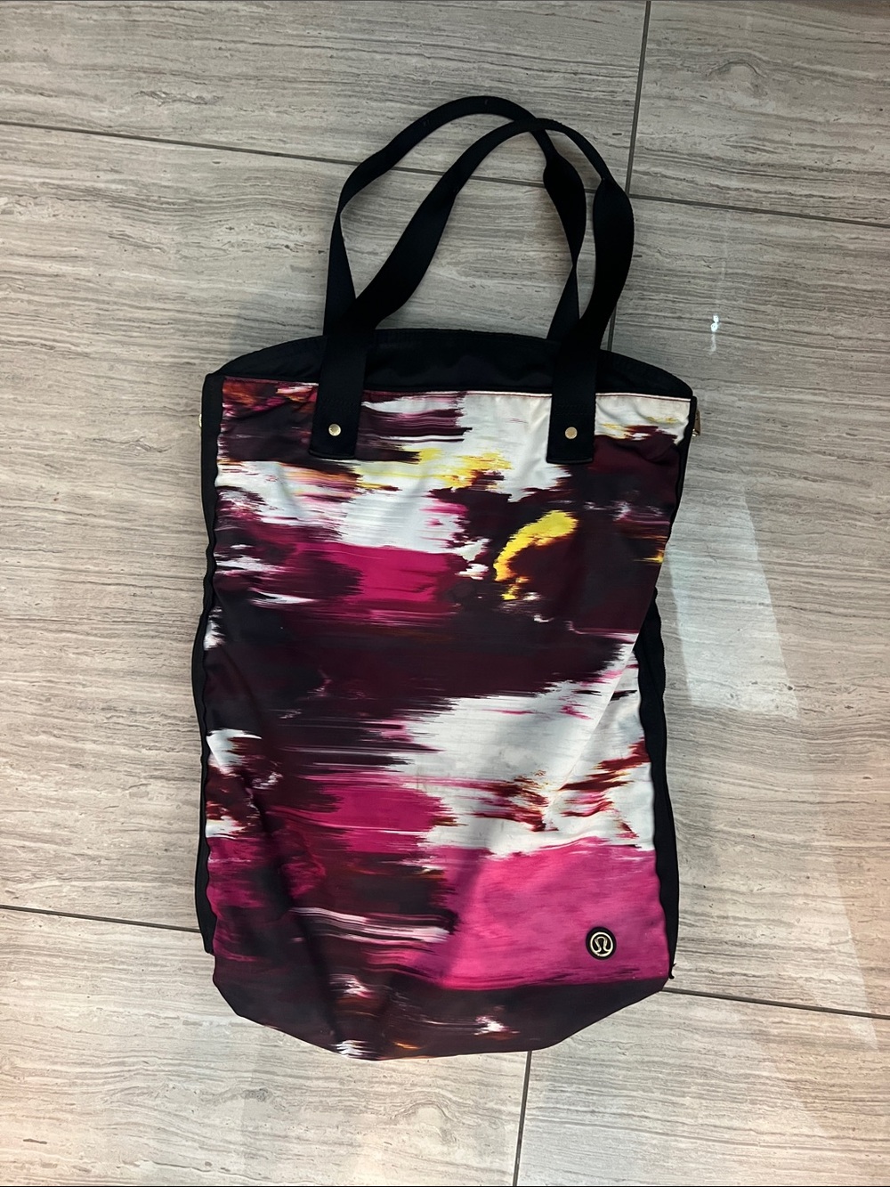 Lululemon Multi-Color Abstract Tote with Black Straps